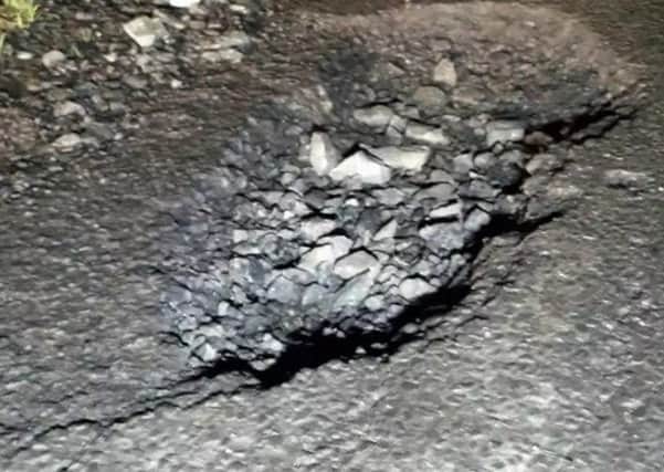 This pothole on the Kilcronagh Road would have been fixed within a week had it been on a busier road