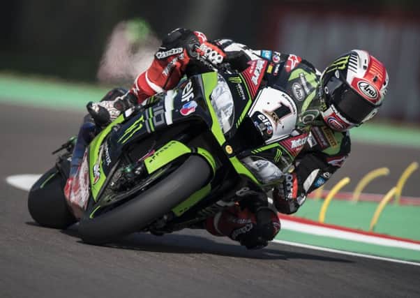 Jonathan Rea in action in Imola.