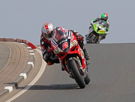 Glenn Irwin on the Ducati Panigale in practice at the North West 200.