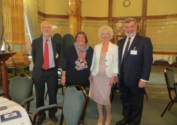 Professor Lindsay Greer (guest speaker), Mrs Jane Allen, Lady Joan Alderdice and Lord John Alderdice at the Ballymena Academy reunion in Whitehall.