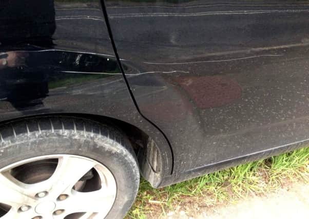The Gilford man's black Toyota car was 'keyed' sometime between 6.45am and 5pm on Tuesday, May 23.