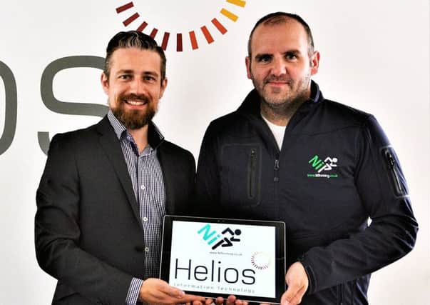 Aaron Shimmons (left), Technical Director at Helios IT, with Ryan Maxwell, owner of NiRunning.