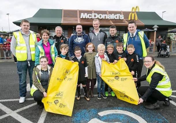 McDonald's staff and other local volunteers who took part in the community clean-up  in support of the Keep Northern Ireland Beautiful Big Spring Clean campaign.
