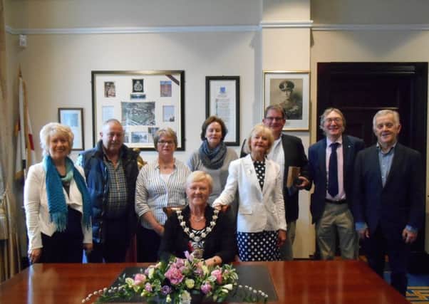 Mid & East Antrim Mayor, Audrey Wales with Simon & Rozanne Barlow and members of Ballymena Wine Society at a reception in the Mayor's Parlour in the Town Hall