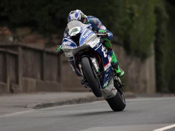 Ian Hutchinson lapped at almost 129mph from a standing start on the Tyco BMW.