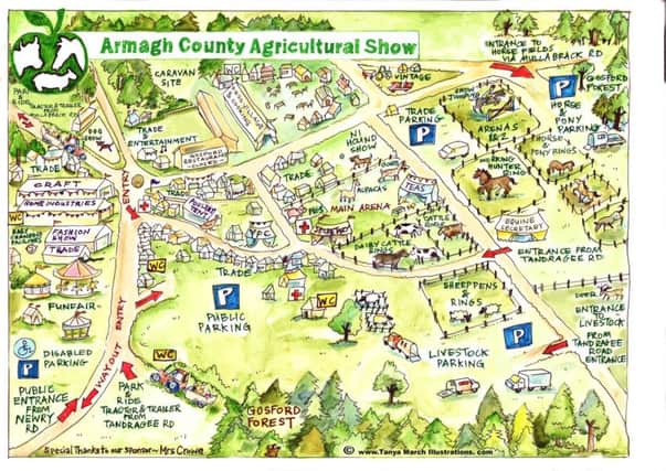 Map of new Armagh Show Grounds at Gosford Forest Park