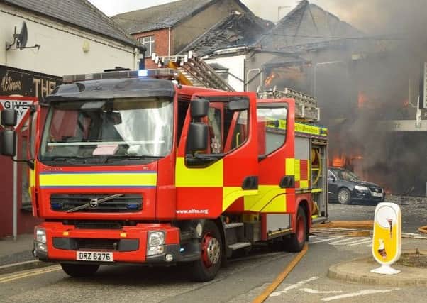 Fire Brigade in action on Broughshane Street. Pic: Dylan Stephens