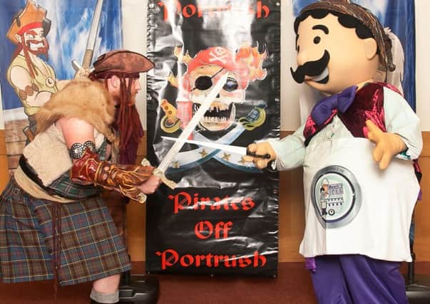 Tavish Dhu,the Pirate Off Portrush, and Mr Morelli, the King of Ice Creams, do battle ahead of the Pirates Off Portrush on July 1 and 2