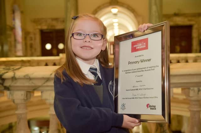 Ballymoney Model CIPS pupil Ella Mack won the primary category of The Voice Box Awards after she won the heart of the judges with an animated account of her favourite joke. Q. Why is Elsa not allowed to hold a balloon? A. Because she will let it gooooooo!!