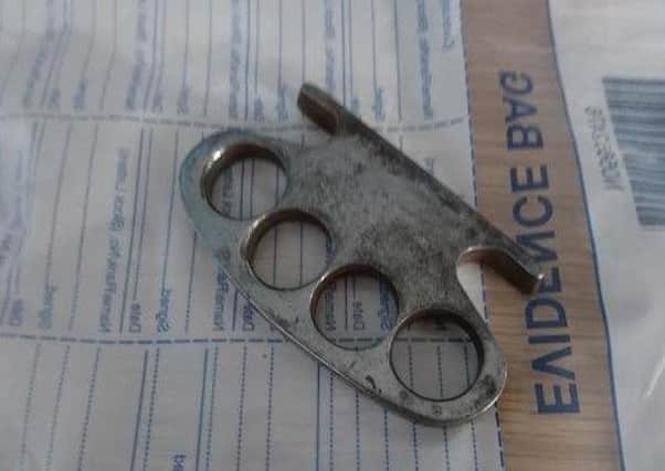 The knuckle-duster seized by police.