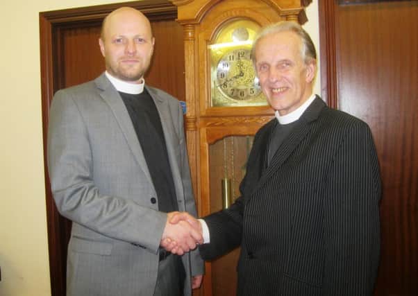 The Rev Darren Abernethy, left, with the Rev Kenneth Elliott. INPT24