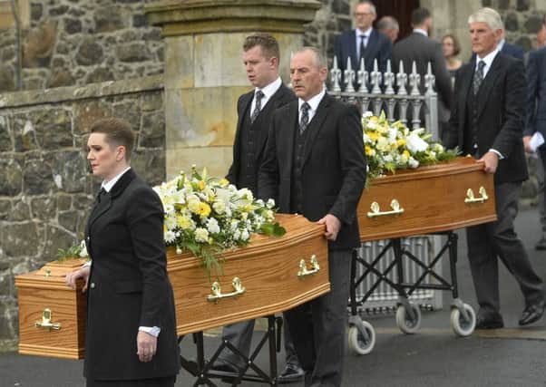 The funeral of Michael and Marjorie Cawdery.  Picture Mark Marlow/pacemaker press