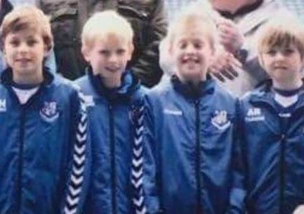 James Hall - pictured second right during his days with Loughgall Youth - has made history in Tasmania.