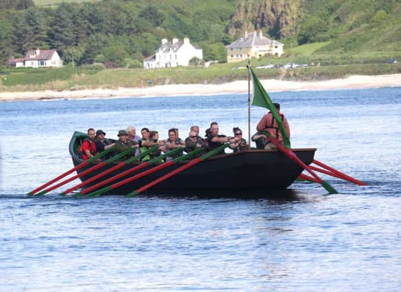 Vikings in Ballycastle as they prepare to travel to Rathlin Island during the Rathlin Sound Maritime Festival.PICTURE KEVIN MCAULEY
