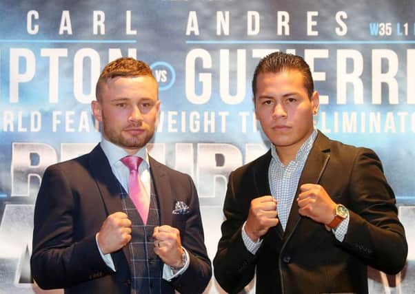 Carl Frampton announces fight against Mexican Andres Gutierrez at SSE Arena in Belfast at the end of July.