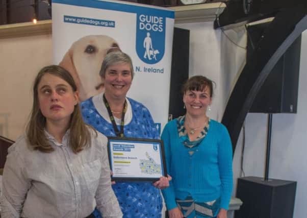Members of the Ballymena Guide Dogs fundraising team - Torie Tennant, Liz Taylor and Anne McKeown) -pictured at the special awards ceremony hosted by Guide Dogs NI with their award for Maximising Impact. (Submitted Picture).