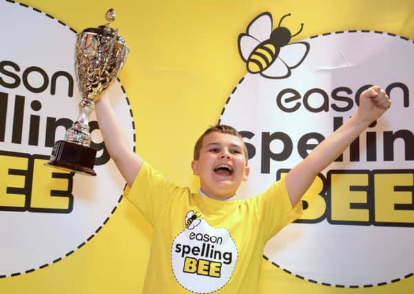 13 June 2017 - Picture by Darren Kidd /Press Eye. 
 
Pictured is Rian McGeown from St Mary's Primary School in Derrytrasna, Lurgan. Rian was crowned champion speller in the 2017 Eason Spelling Bee Ulster final which took place at the Eason flagship store in Donegall Place, Belfast. Rian competed against 8 other finalists and will now go on to compete in the All-Ireland final in Dublin on June 20th."