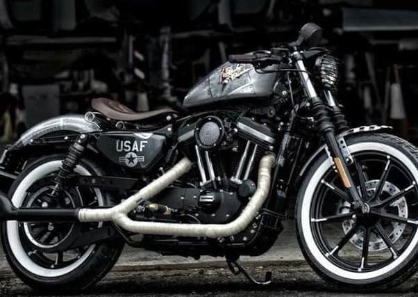 The custom designed Harley Davidson.
