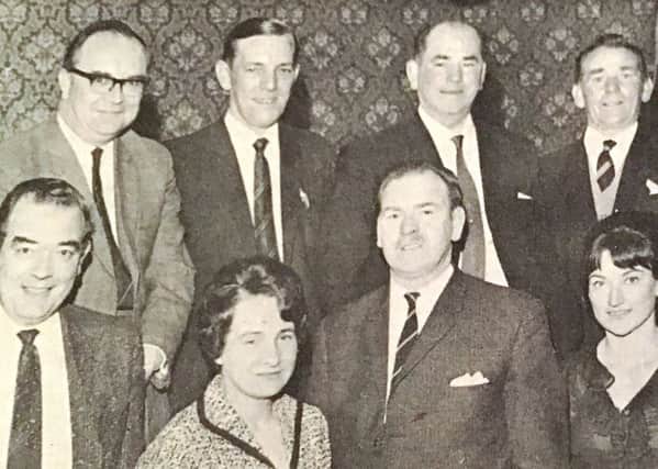 Chief guests at the Annual Dinner of Lisburn District Darts League in 1969