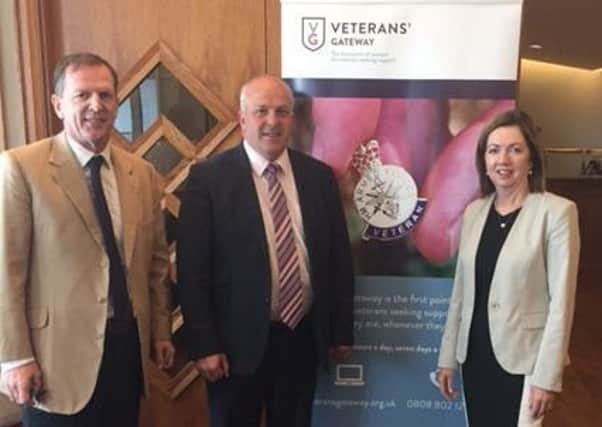 Pictured (l-r) are Colonel Johnny Rollins MBE, Alderman James Tinsley and Dr Theresa Donaldson, Chief Executive of Lisburn & Castlereagh City Council.