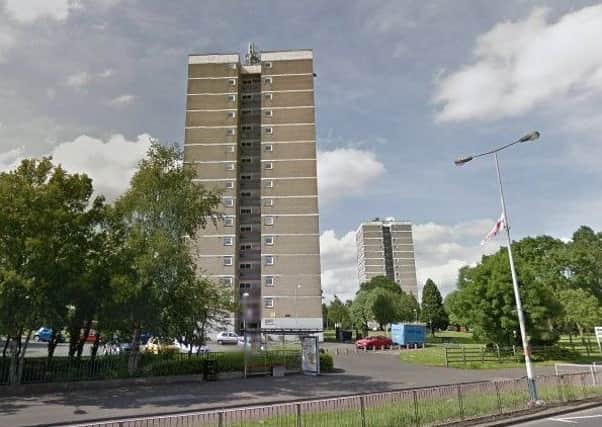The multi-storey flats at Seymour Hill, Dunmurry. Pic by Google