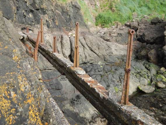 A section of one of Wise's original bridges at the Gobbins. INCT 26-793-CON