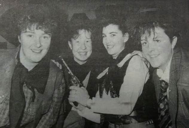St Cecilia's Secondary School's 'Annie Get Your Gun' in 1989 - Sharon Mulhern, Catherine Roddy, Nuala Martin and Tanya Irwin.