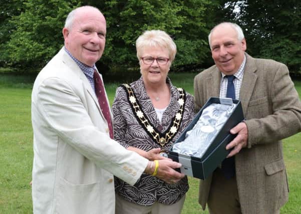 Ian is pictured (right) receiving his award from Paul Pringle, NI Editor of Irish Country Sports & Country Life magazine and web portal, while Councillor Vera McWilliam, the Deputy Mayor of Antrim and Newtownabbey, congratulates him on this latest achievement.