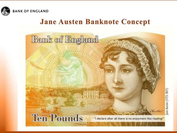 The new Jane Austen Note, copyright Bank of England