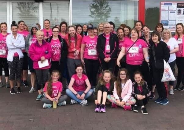 More than 50 supermarket colleagues from Glengormley got Pretty Muddy recently to do their bit for Cancer Research UK. Fifty-two women from Tescos Northcott Extra in Glengormley took part in a sponsored 5k muddy obstacle course, raising Â£2500k in support of the charity.