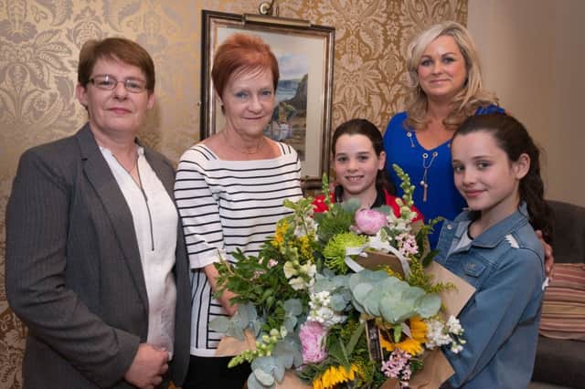 (Back row) Carol, McAlary, Kathy Holmes and Therese Conway, Director of Conway Group Healthcare, with (front row) daughters Kirsten and Tillie Conway.
