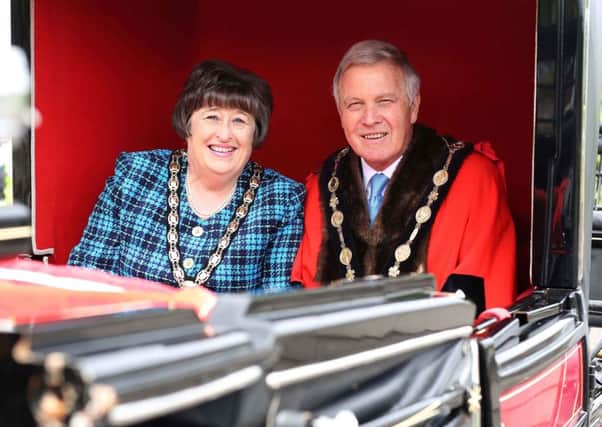 Cllr Brian Bloomfield MBE and his wife Rosalind pictured during the Mayor's Carnival Parade and Family Fun Day 2017. Pic by Steven McAuley, McAuley Multimedia