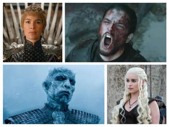 WINTER IS HERE: from top left, clockwise, Cersei Lannister, Jon Snow, Daenerys Targaryen and the Night King.