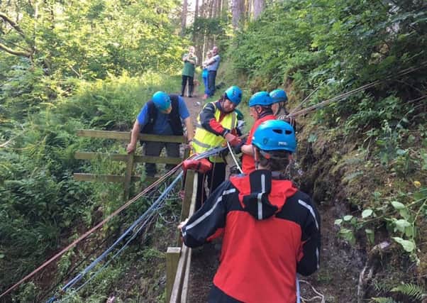 The rescue operation at Glenariff