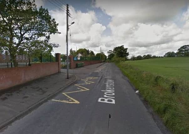 The Brokerstown Road, outside Ballymacash Primary School. Pic by Google