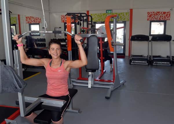 Jenny McCann in her women-ony gym. INLM30-200.
