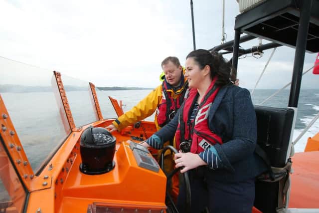Claire Sugden during a previous visit to the RNLI Portrush.
Picture by Kelvin Boyes / Press Eye