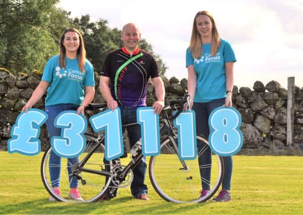 Pictured from left to right: Rosie Forsythe, Corporate Fundraising Manager, Cancer Focus NI, Paul McToal and Jillian Wallace, Challenge Events Officer, Cancer Focus NI. For further details about the event- visit the FROG Facebook page www.facebook.com/FROGRun