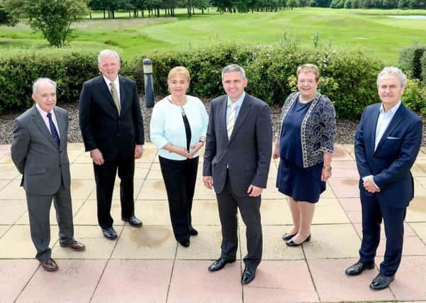 IFI Board members Billy Gamble; Allen McAdam;Hilary Singleton; IFI Chairman, Dr Adrian Johnston; Siobhan Fitzpatrick, CBE; Paddy Harte at the recent funding announcement