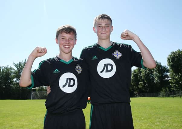 CLUB NI goal scores (left) Matthew Lusty (2 goals) and  Sean McAllister in a 3-0 victory against  Co Fermanagh