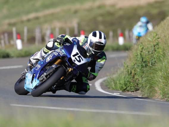 William Dunlop on the Temple Golf Club Yamaha R1 at the Isle of Man TT.