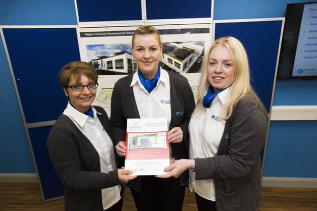 The Raglan project has already raised more than Â£40,000 in its recently launched Community Share Offer. Pictured are Lynn Clarke, Amanda Gilchrist and Tracy Wallace from the Slemish n tha Braid Credit Union. (Submitted Picture).