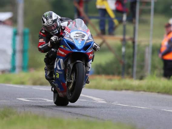 Michael Dunlop was in a class of his own on the Bennetts Suzuki in the 'Race of Legends' at Armoy.