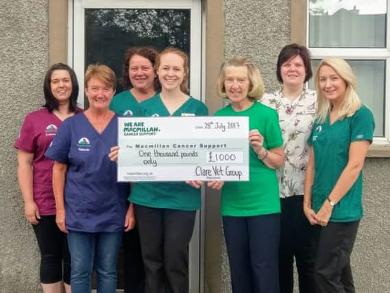 Clare Vets Carrick Clinic recently marked their second birthday with a charity event in aid of Macmillan Cancer Support.