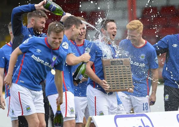 Linfield celebrate winning the Charity Shield after Saturday's win over Coleraine