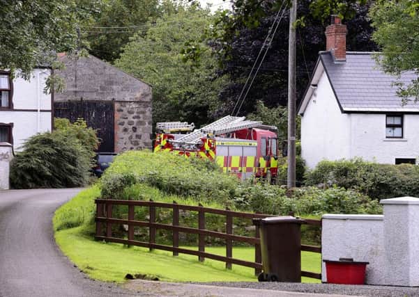 NI Fire and Rescue Service at the scene in Templepatrick.  
Picture: Pacemaker