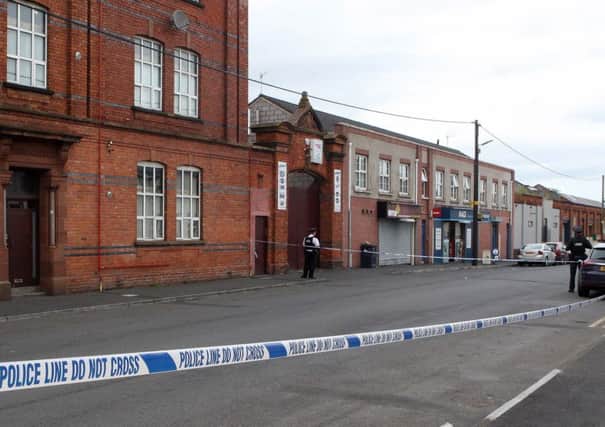 The scene at the centre of the murder investigation in Lurgan
