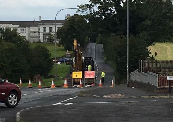 Road works at St Ronan's College.