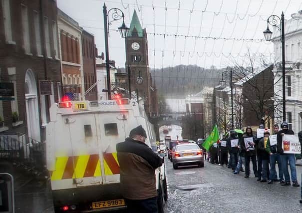 A white line protest will take place in Shipquay Street tomorrow.