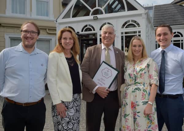 Noel Robinson (Mid and East Antrim Borough Council), Kim Parish
(Royal Horticultural Society), Nigel Bishop (Royal Horticultural Society), Claire Duddy (Mid and East Antrim Borough Council) and Gus McConville (Tullyglass House Hotel).